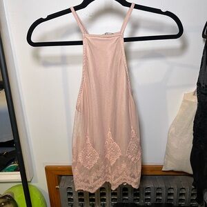 Charlotte Russe Pink Lace Sleeveless Top